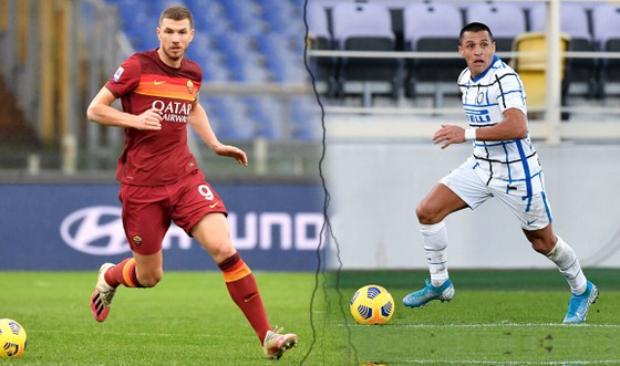Edin Dzeko  Roma) và Alexis Sanchez (Inter)