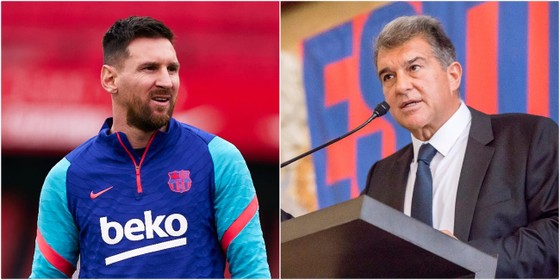 Lionel Messi và Chủ tịch Juan Laporta