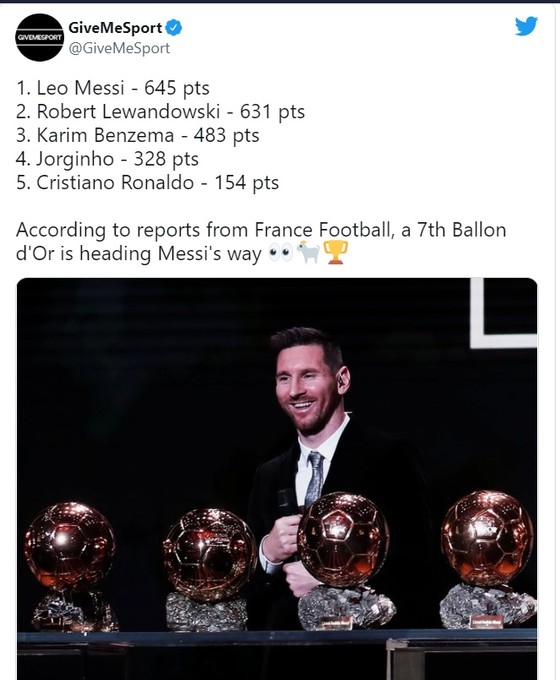 Messi úp mở việc giành Quả bóng vàng thứ bảy trong sự nghiệp ảnh 1