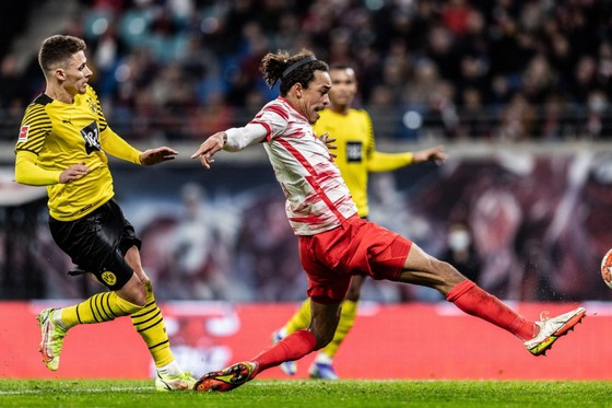 Yusuf Poulsen – người ghi bàn cho Leipzig ở lượt đi trước Dortmund sẽ vắng mặt