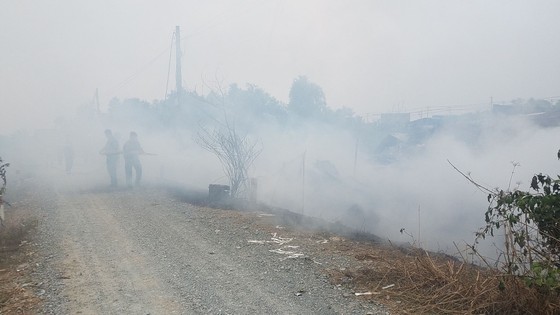 Cháy xưởng gỗ ở huyện Hóc Môn, nhiều tài sản bị thiêu rụi ảnh 1