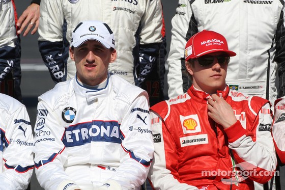 Robert Kubica (trái) và Kimi Raikkonen khi còn trẻ
