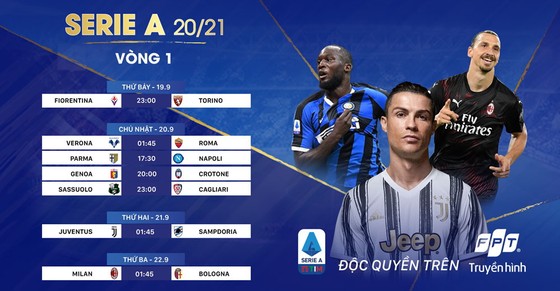 Lịch thi đấu vòng 1 của Serie A mùa này