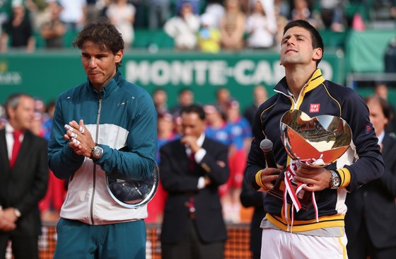 Lễ trao giải trận chung kết Monte Carlo Masters 2013, khi Djokovic "dám thắng" Nadal