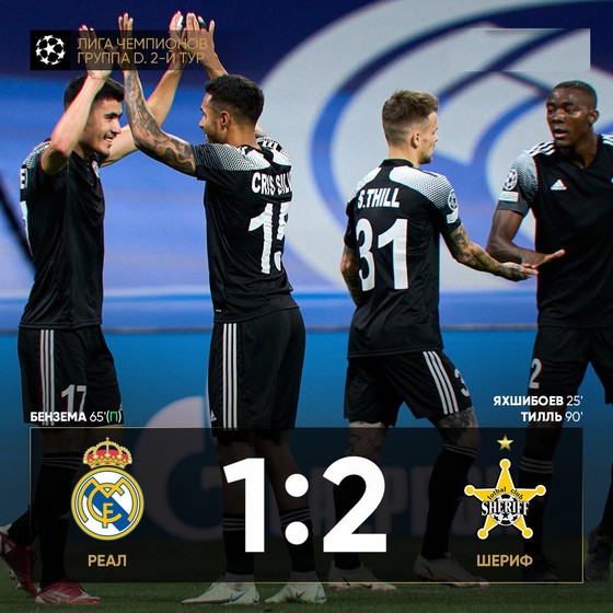 Hình ảnh chiến thắng Real Madrid của Sheriff trên Facebook, thu hút 31 ngàn lượt like