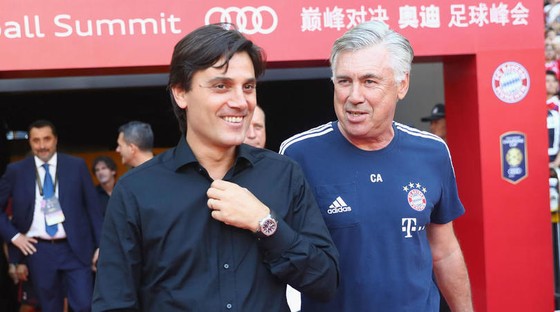 Carlo Ancelotti (phải) và Vincenzo Montella