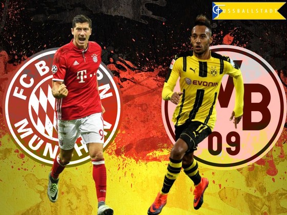 Các tay súng thiện xạ so tài: Robert Lewandowski (Bayern) và Pierre-Emerick Aubameyang (Dortmund). Ảnh: Getty Images.