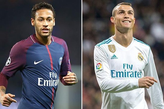 Neymar (Paris Saint Germain) và Cristiano Ronaldo (Real Madrid).