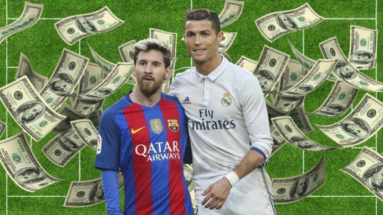 Messi và Ronaldo dẫn đầu danh sách cầu thủ thu nhập cao nhất thế giới.