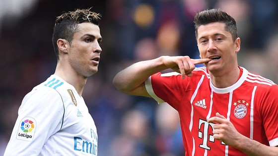 Robert Lewandowski (phải, Bayern) và Cristiasno Ronaldo (Real Madrid) 