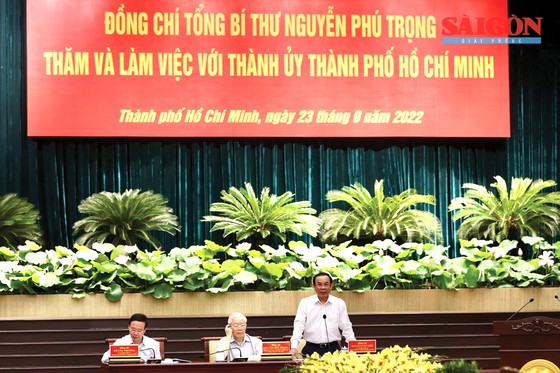 Tổng Bí thư Nguyễn Phú Trọng thăm và làm việc với Thành ủy TPHCM ảnh 8