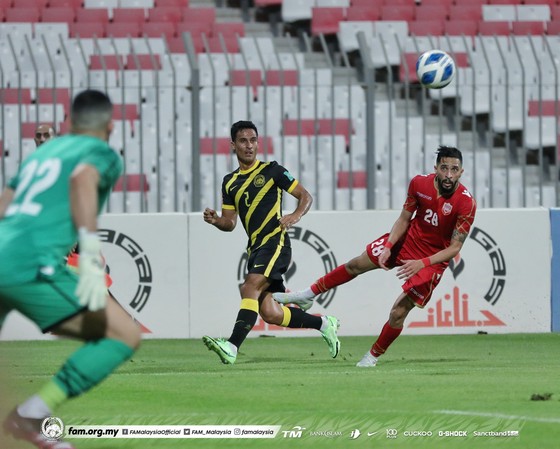 Đội tuyển Malaysia nhận thất bại 0-2 trước Bahrain. Ảnh: FAT