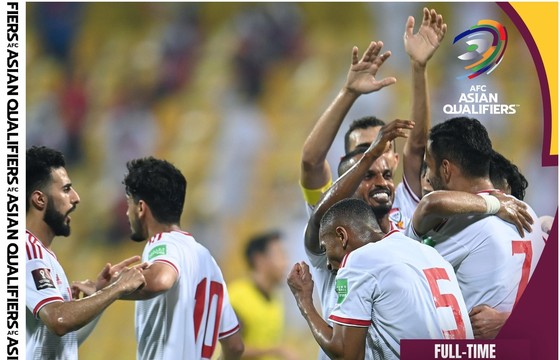 UAE đánh bại Thái Lan 3-1 để tiếp tục bám đuổi Việt Nam. Ảnh: AFC
