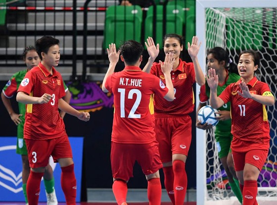 Đỗ Thị Nguyên từng cùng đội tuyển nữ futsal Việt Nam lọt vào bán kết Giải nữ futsal châu Á 2018. Ảnh: ANH TRẦN