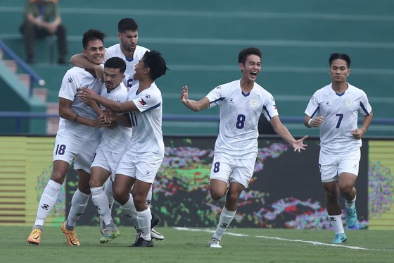U23 Philippines gặp U23 Việt Nam - đối thủ mạnh nhất bảng A môn bóng nam SEA Games 31. ẢNH: DŨNG PHƯƠNG