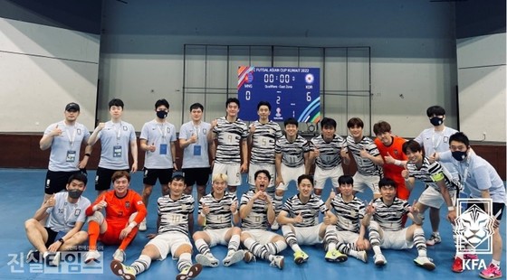 Đội tuyển futsal Hàn Quốc dự vòng loại Asian Cup 2022. ẢNH: KFA