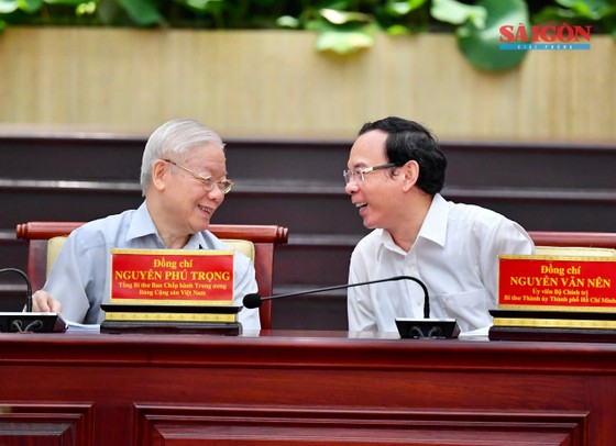 Tổng Bí thư Nguyễn Phú Trọng thăm và làm việc với Thành ủy TPHCM ảnh 7
