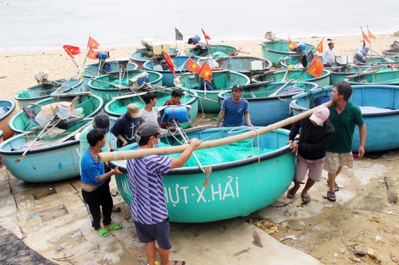 Làng chài gánh thuyền thúng 'chạy bão' ảnh 1