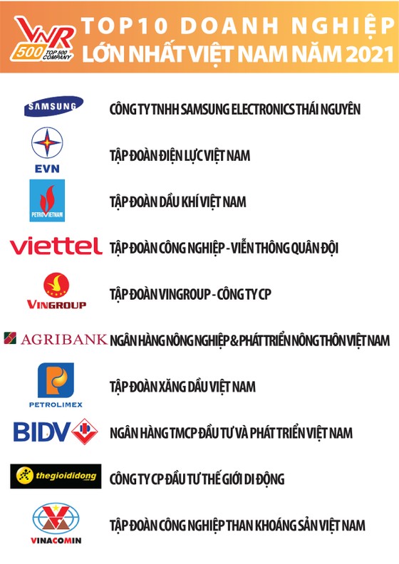 Hai ngân hàng góp mặt trong Top 10 doanh nghiệp lớn nhất Việt Nam ảnh 1