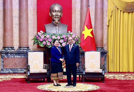 Chủ tịch nước Nguyễn Xuân Phúc tiếp Trưởng Ban Tổ chức Trung ương Đảng Nhân dân Cách mạng Lào ảnh 1