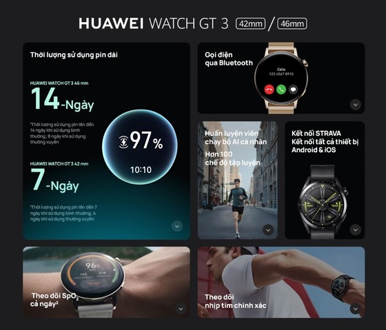Huawei Watch GT 3, Watch GT Runner chính thức có giá bán tại Việt Nam  ảnh 1