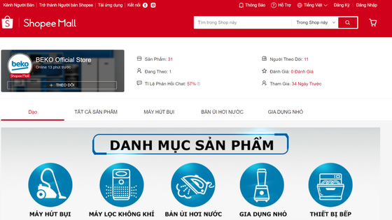 Các sản phẩm Beko chính hãng đã được bán trên các sàn TMĐT tại Việt Nam ảnh 1