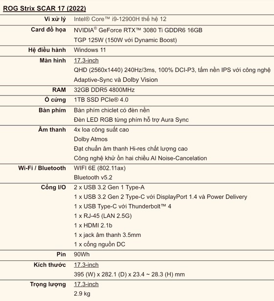 Strix SCAR 17, laptop Gaming giá gần 96 triệu đồng ảnh 2