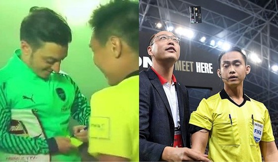 Trọng tài Nathan Chan Rong từng gây chú ý khi xin chữ ký của ngôi sao Ozil. Ảnh: ICC