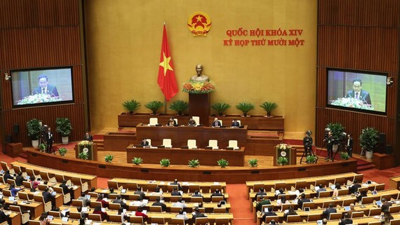 Cử tri và nhân dân đánh giá công tác nhân sự được tiến hành dân chủ, khách quan Toàn cảnh kỳ họp thứ 11 Quốc hội khóa XIV sáng 25-3. Ảnh: QUANG PHÚC