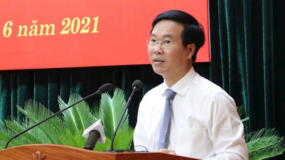 Chỉ thị của Ban Bí thư về tăng cường sự lãnh đạo của Đảng đối với công tác giảm nghèo bền vững đến năm 2030 Đồng chí Võ Văn Thưởng. Nguồn: Thanhuytphcm