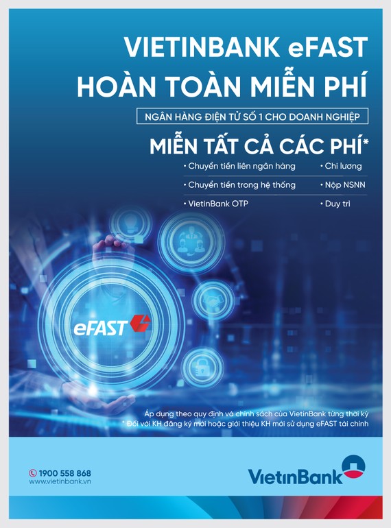 VietinBank miễn toàn bộ phí eFAST - ngân hàng điện tử dành cho doanh nghiệp