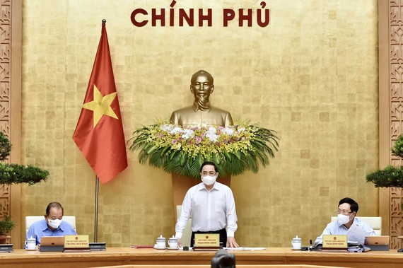 Thủ tướng Phạm Minh Chính chủ trì phiên họp Chính phủ thường kỳ, ngày 5-5. Ảnh: VIẾT CHUNG
