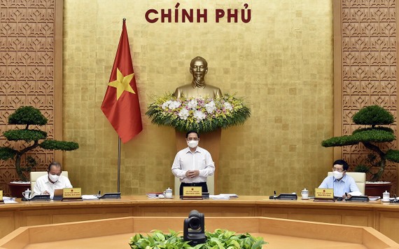 Thủ tướng Chính phủ Phạm Minh Chính chủ trì họp Chính phủ. Ảnh: VIẾT CHUNG