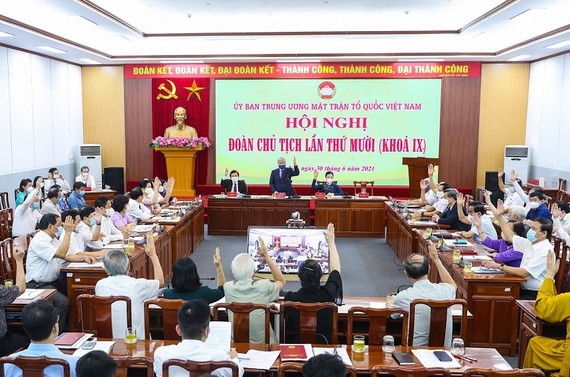 Hội nghị Đoàn Chủ tịch Ủy ban Trung ương MTTQ Việt Nam. Ảnh: VIẾT CHUNG