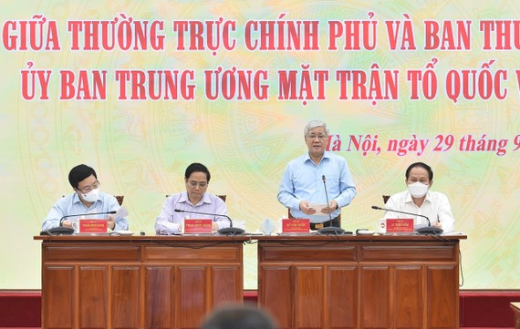 Thủ tướng Phạm Minh Chính dự hội nghị mặt trận chiều 29-9. ẢNH: VIẾT CHUNG
