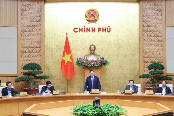 Thủ tướng Phạm Minh Chính chủ trì phiên họp Chính phủ. Ảnh: VIẾT CHUNG