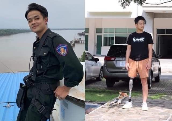 Chiến sĩ Phan Đức Mạnh (trước và sau khi bị tai nạn) 