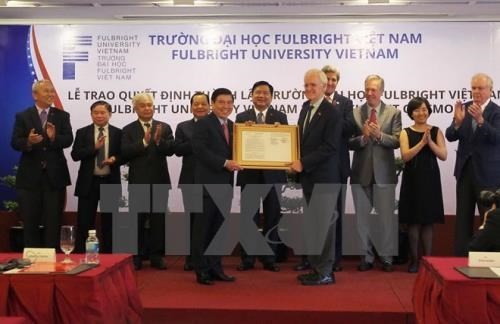 Ceremony in Ho Chi Minh City announces the establishment of Fulbright Vietnam University (Photo: VNA)