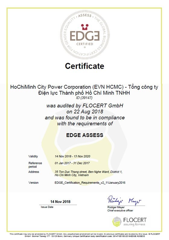 HCMC Power Corporation receives EDGE certification