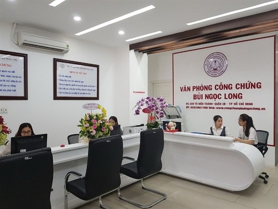A private notary office in HCM City. An e-notary service will be launched and implemented across the country on July 1. — Photo plo.vn