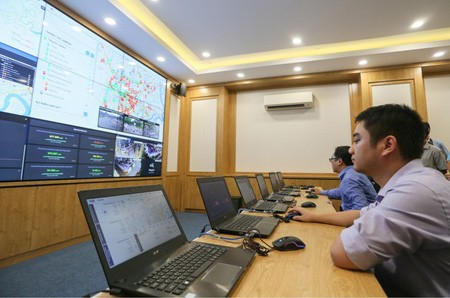 The Operation Center for Smart City is piloted in HCMC People’s Committee. (Photo: SGGP)