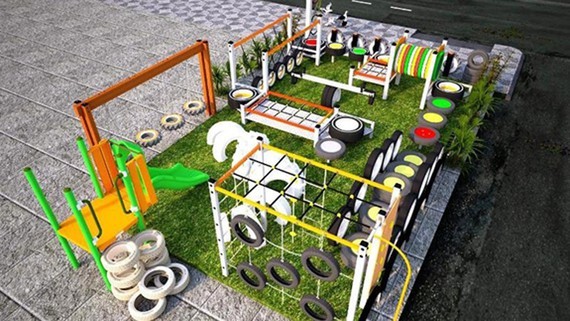 A construction model of playground for kids 