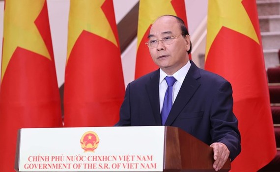Prime Minister Nguyen Xuan Phuc in the video message to the 17th China-ASEAN Expo and China-ASEAN Business and Investment Summit (Photo: VNA)