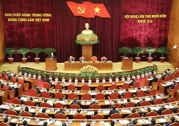A view of the 14th session of the 12th Party Central Committee that opened in Hanoi on December 14 (Photo: VNA)