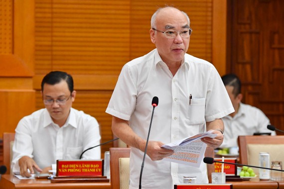 Trưởng Ban Tuyên giáo Thành ủy TPHCM Phan Nguyễn Như Khuê phát biểu tại buổi làm việc. Ảnh: VIỆT DŨNG 