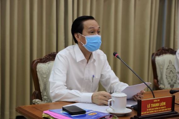 Phó Chủ tịch Thường trực UBND TP Lê Thanh Liêm chủ trì cuộc họp