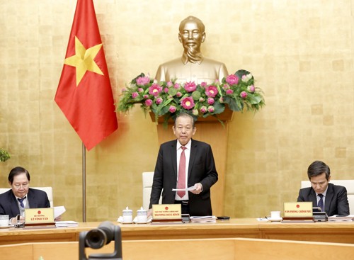 Phó Thủ tướng Thường trực Chính phủ Trương Hòa Bình phát biểu tại hội nghị. Ảnh: VGP