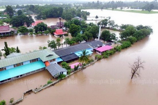 “桑卡”颱風對泰國東北部各省引發洪澇導致財產重大損失。（圖源：互聯網）