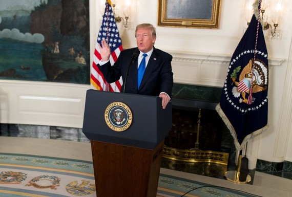 美國總統特朗普在華盛頓白宮發表講話。（圖源：互聯網）