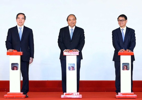 阮春福總理出席朱萊開放經濟區多項目動工儀式。（圖源：越通社）